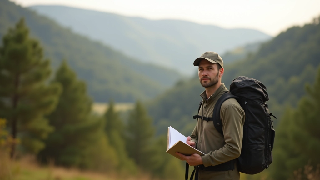 Martin Novotný in the field conducting landscape research and documentation in one of the protected regions of Czech Republic