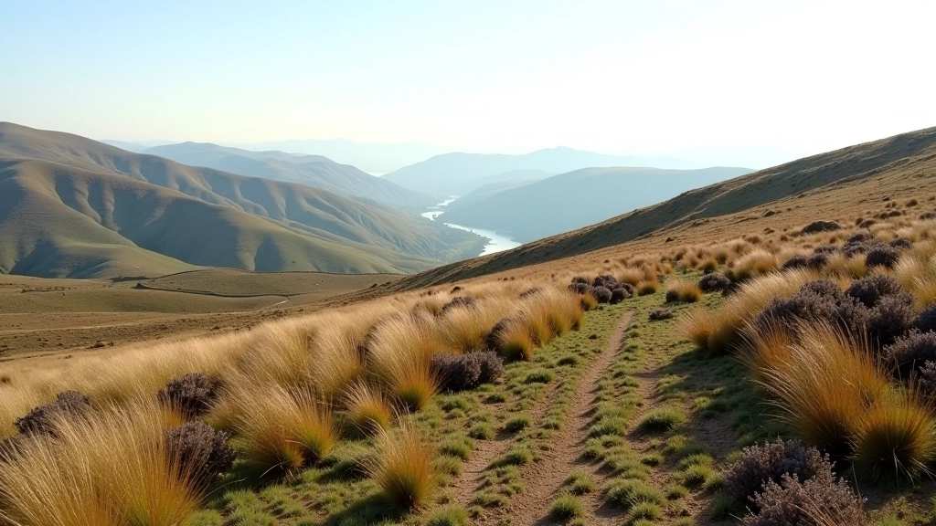 Rolling highland terrain with scattered trees and open vistas